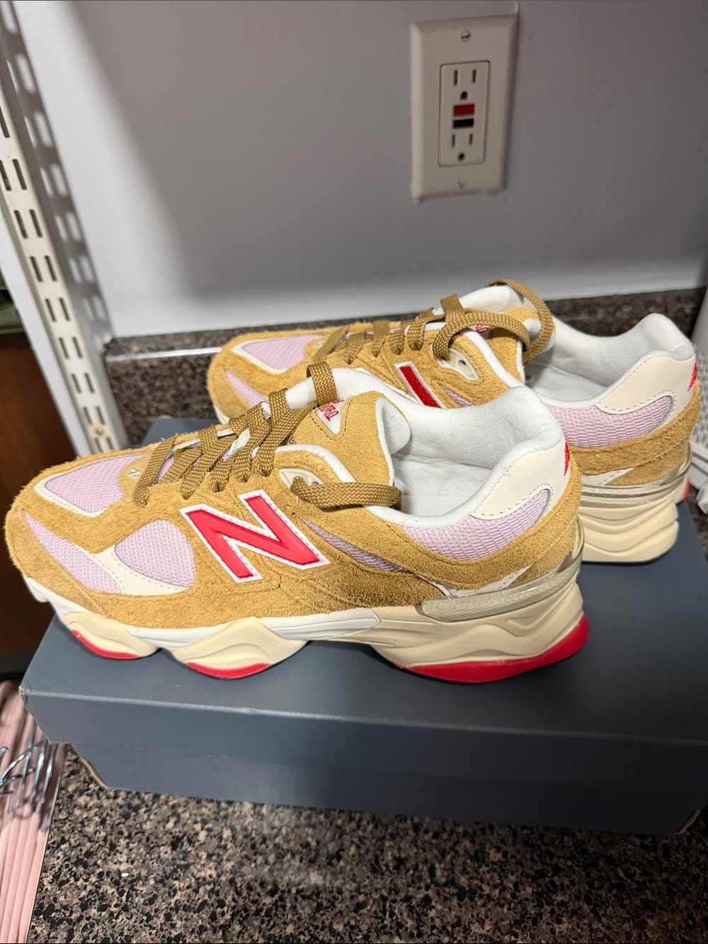 New Balance Mustard, Pink & Red Retro Runner
